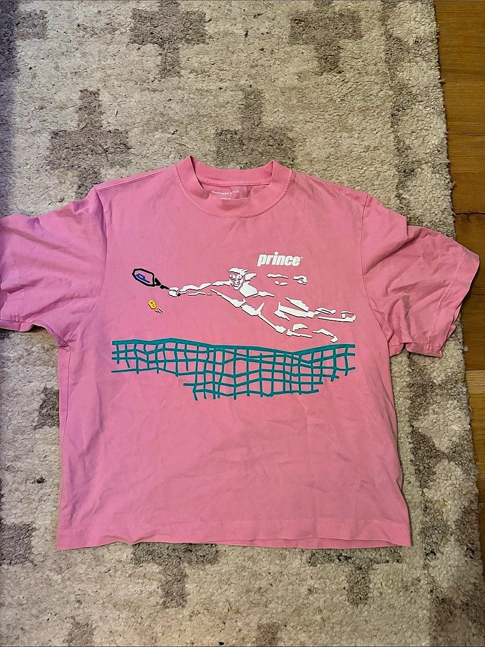 Abercrombie & Fitch Prince Tennis Graphic Tee Pink Size Medium